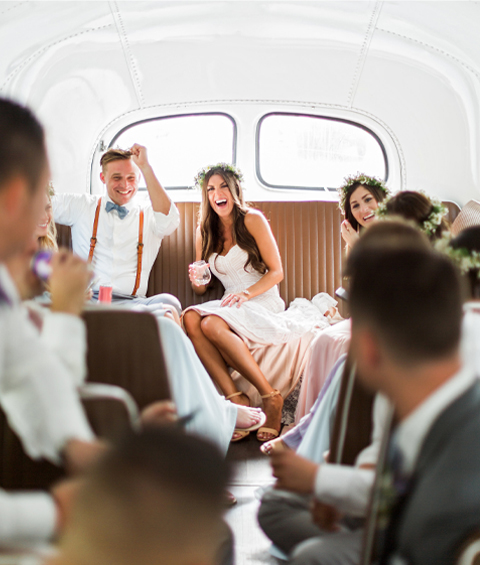 Wedding Party in Bus